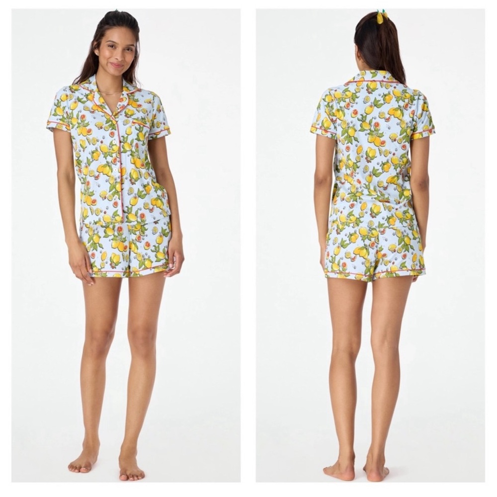 Roller Rabbit Pop Pjs- Citrus Hearts 🩵🍋🍊Sold Out Pattern
